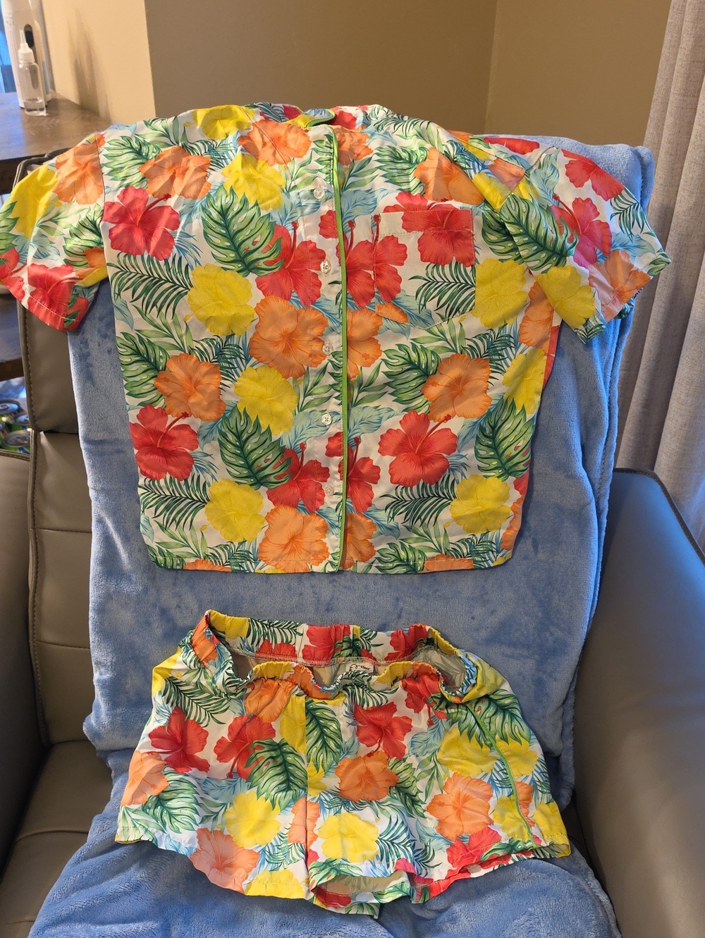 Tropical Floral Kids Shirt & Shorts Set - Multicolor